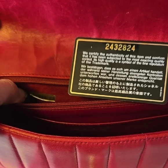 CHANEL Suede Red Shoulder Bag with Gold Hardware and Quilted Design - Picture 15 of 17